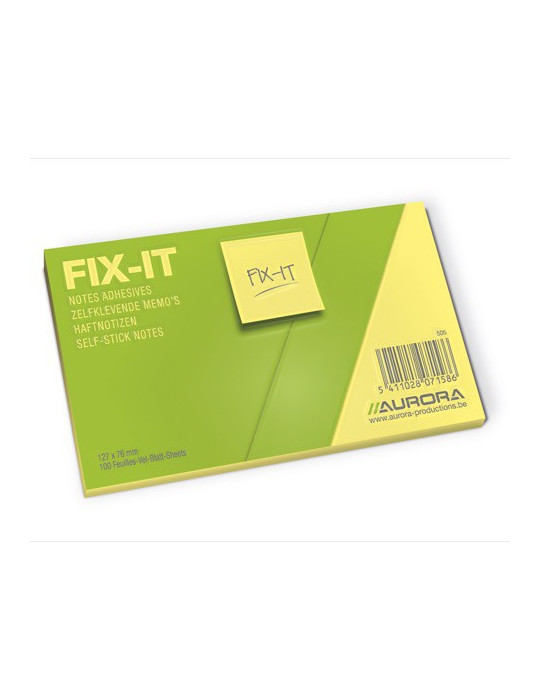 FIX-IT, papier jaune sans bois, jaune, 70g/m², 100fls, 127x76mm