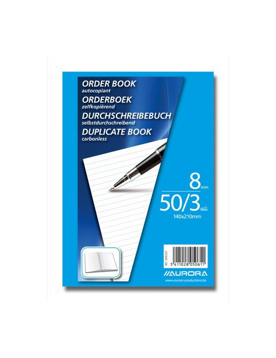 ORDER-BOOKS, CARNET AUTOCOP.140X21 50/3 LIGNÉ, AUTOCOPIANT 50 X 3 FLLS