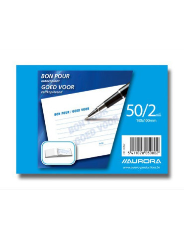 CARNET "BON POUR" 100X140MM 50/2