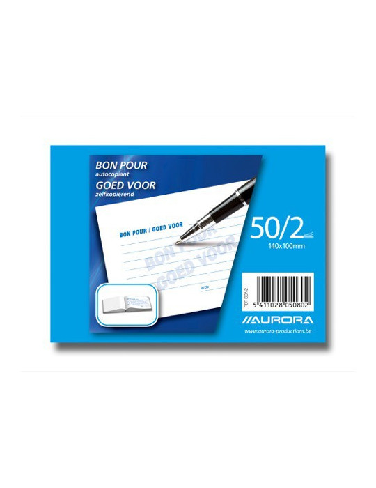 CARNET "BON POUR" 100X140MM 50/2