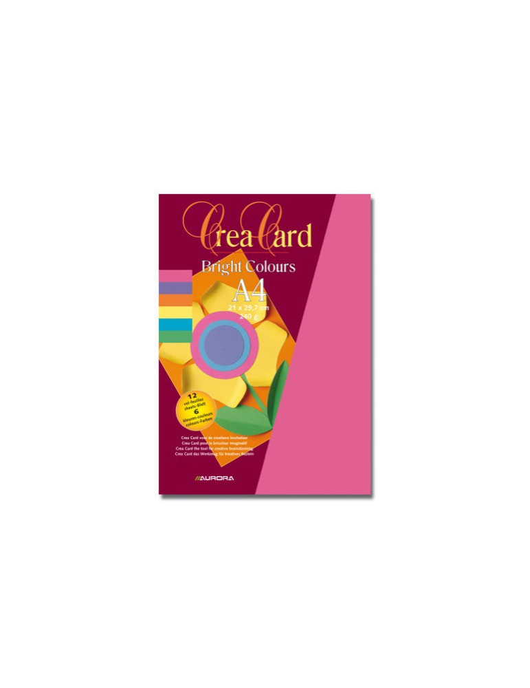 FEUILLES DE PAPIER DESSIN, CREA CARD A4 BRIGHT 240G/M² 12FLLS, CREA CA