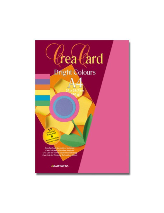 FEUILLES DE PAPIER DESSIN, CREA CARD A4 BRIGHT 240G/M² 12FLLS, CREA CA