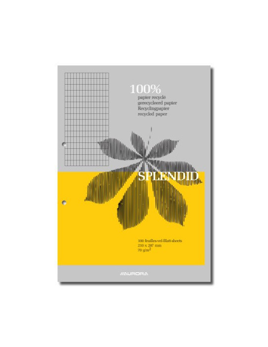 BLOC DE COURS A4 100F.Q4X8+M 2TR. RECYC