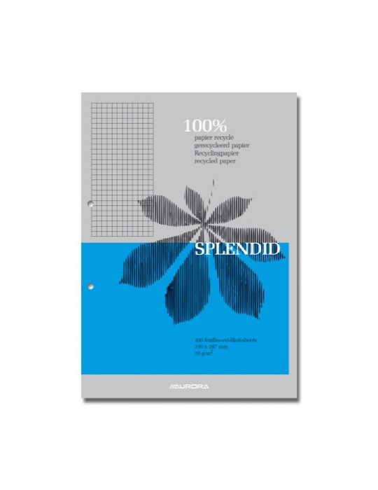 BLOC DE COURS A4 100F.Q5X5+M 2TR. RECYC