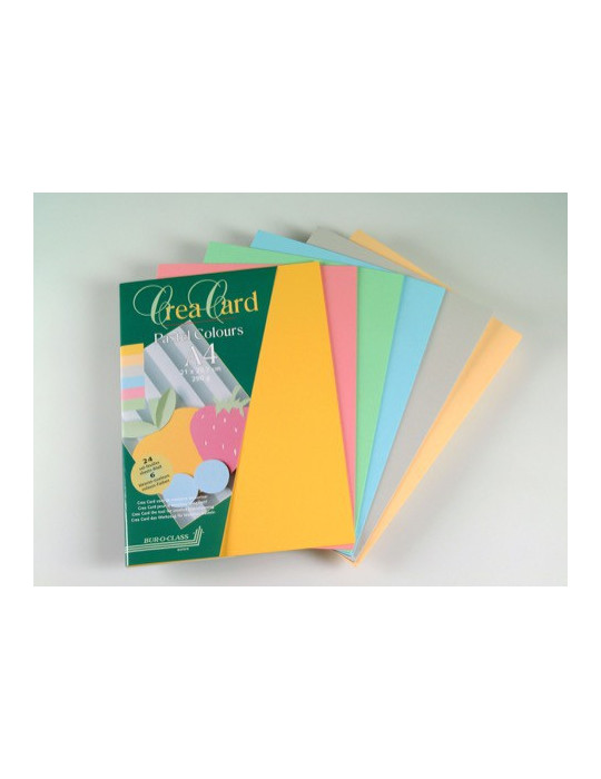 FEUILLES DE PAPIER DESSIN, crea cards, 2x6 couleurs pastel, A3, 240g/m