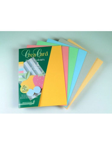 FEUILLES DE PAPIER DESSIN, crea cards, 4x6 couleurs pastel, A4, 240g/m