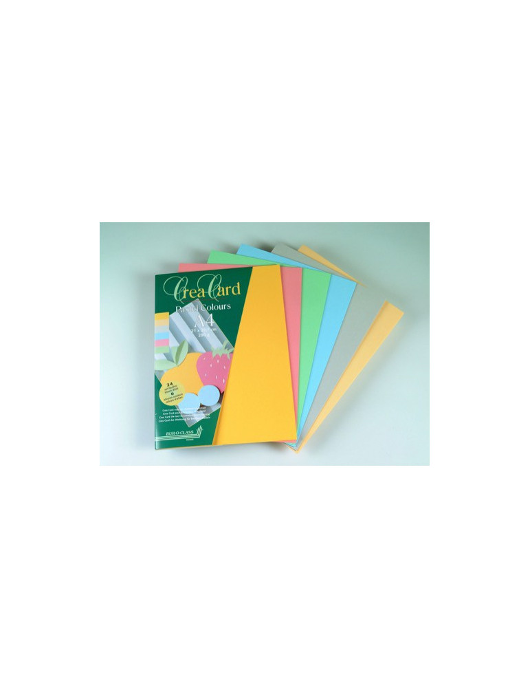 FEUILLES DE PAPIER DESSIN, crea cards, 4x6 couleurs pastel, A4, 240g/m