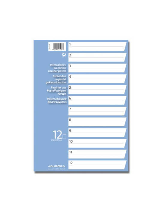12INTERCALAIRES A4 PASTEL 165G ENC.