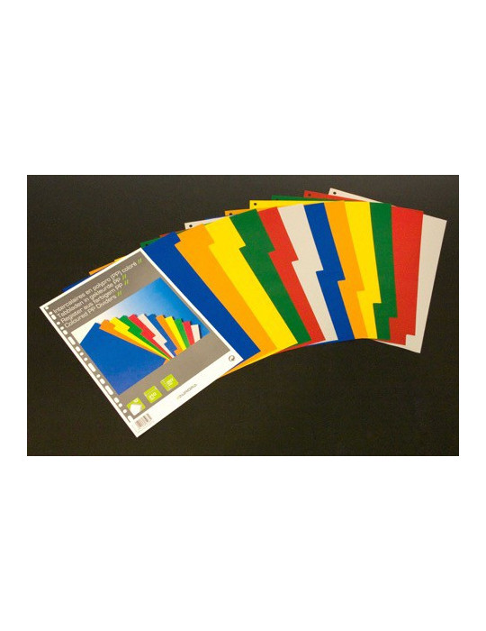 INTERCALAIRES EN PP, 12INTERCALAIRES A4 PLAST.COLORÉ,