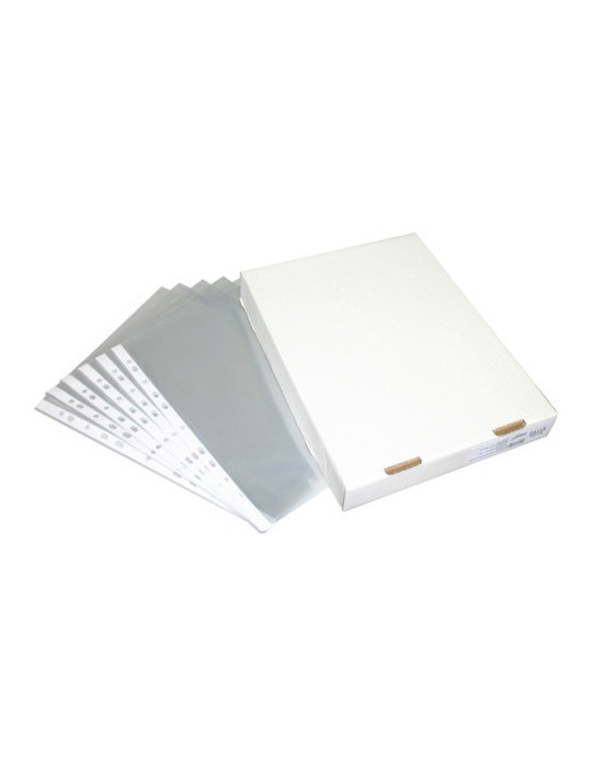 POCHETTES PERFORÉES EN PP, pp 60µ lisse, en boîte, 11 perfos, transpar