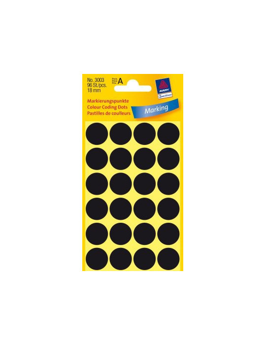 Pastilles Colorées noires 18mm 4 flles, 24 et. par flle