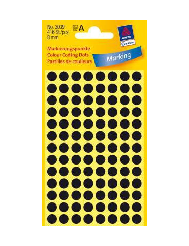 Pastilles Colorées noires 8mm 4 flles,104 et. par flle