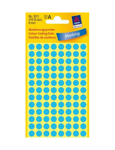 Pastilles Colorées bleues 8mm 4 flles,104 et. par flle