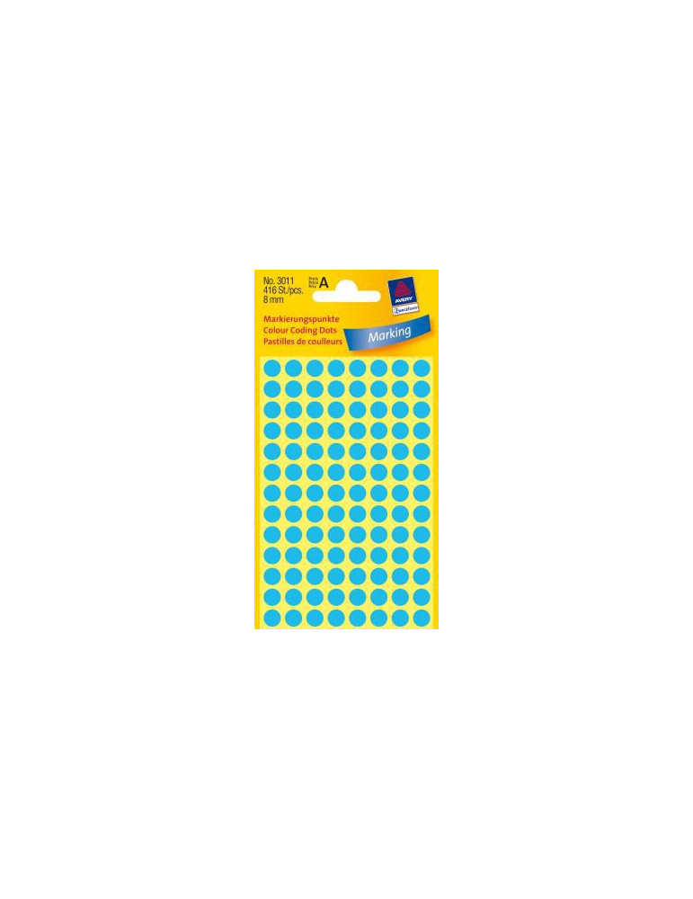 Etiket Zweckform 8mm rond blister 4 vel a 104 et. blauw