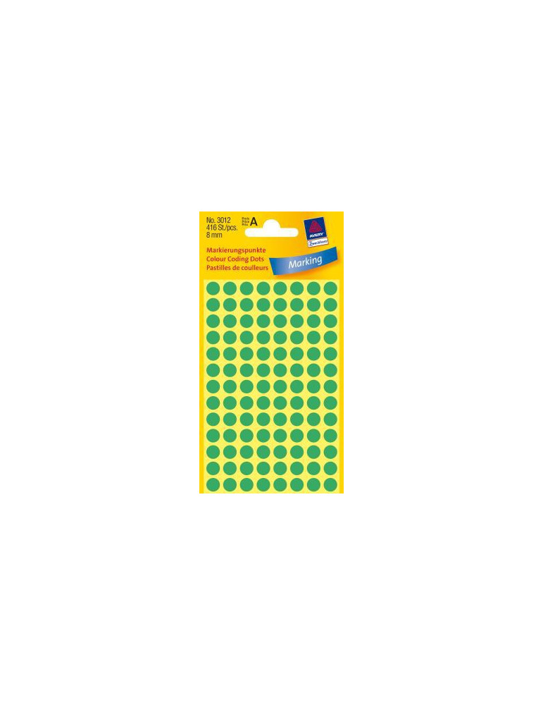 Pastilles Colorées vertes 8mm 4 flles,104 et. par flle