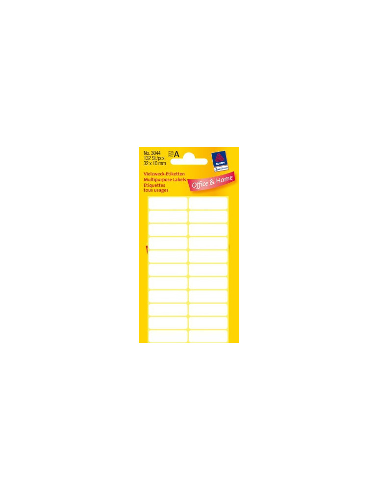 etiket Zweckform 32x10mm wit blister a 132 etiketjes