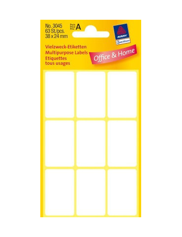 etiket Zweckform 38x24mm wit blister a 63 etiketjes