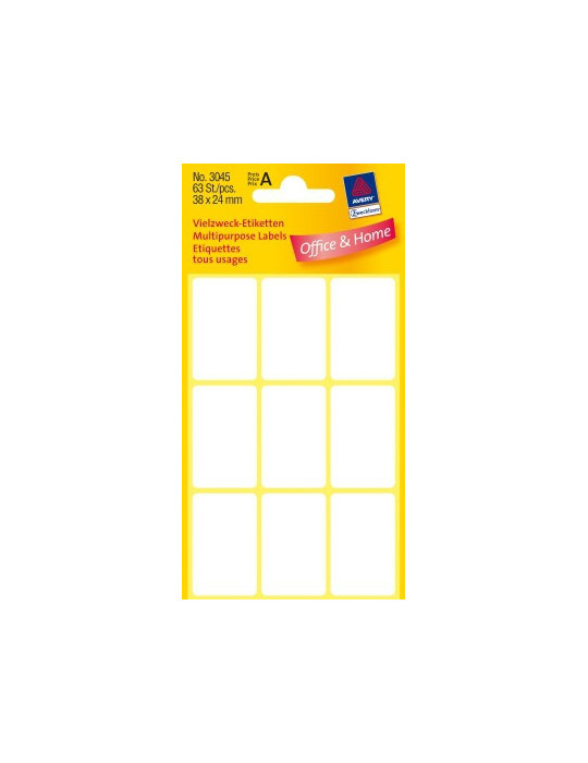 etiket Zweckform 38x24mm wit blister a 63 etiketjes