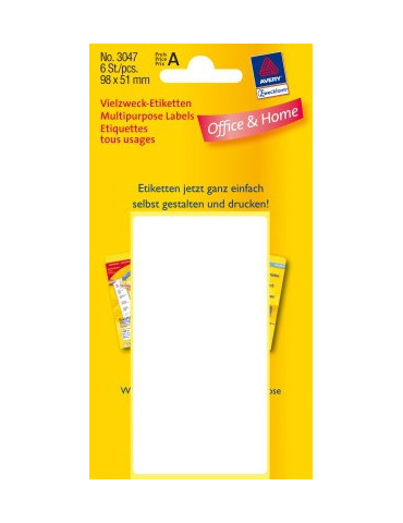 etiket Zweckform 98x51mm wit blister a 6 etiketjes