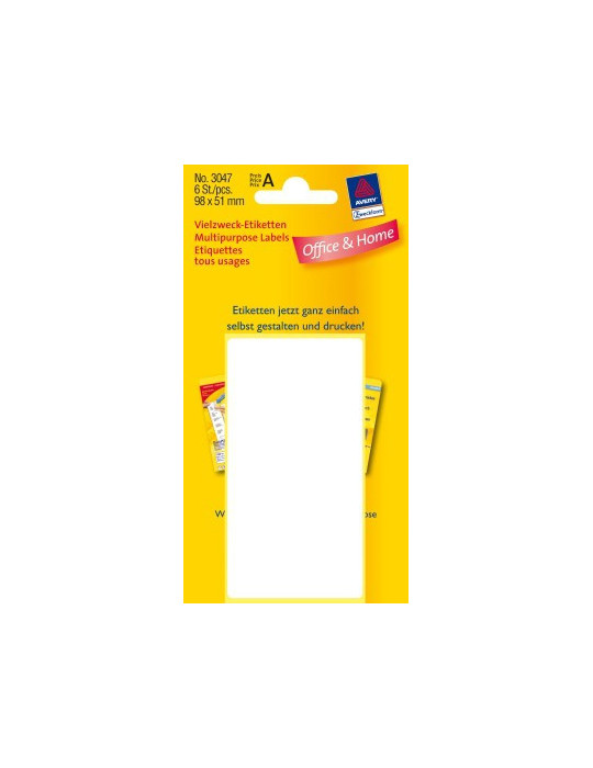 etiket Zweckform 98x51mm wit blister a 6 etiketjes