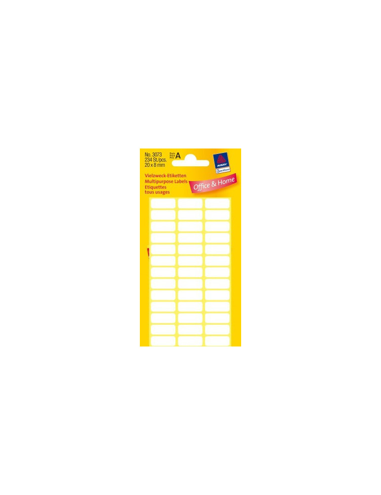 etiket Zweckform 20x8mm wit blister a 234 etiketjes