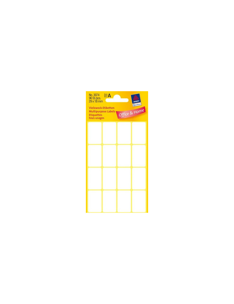 etiket Zweckform 29x18mm wit blister a 96 etiketjes