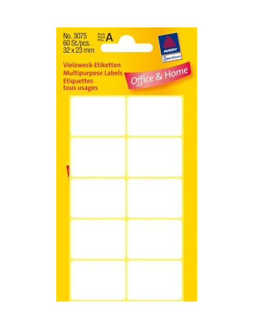 etiket Zweckform 32x23mm wit blister a 60 etiketjes