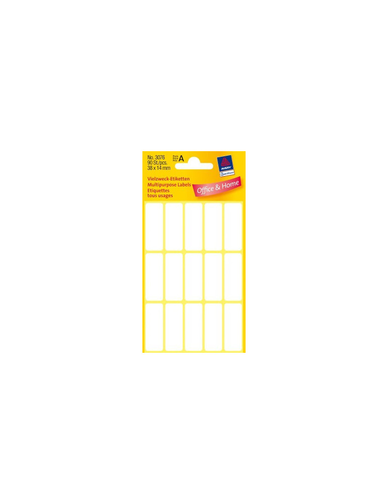 etiket Zweckform 38x14mm wit blister a 90 etiketjes