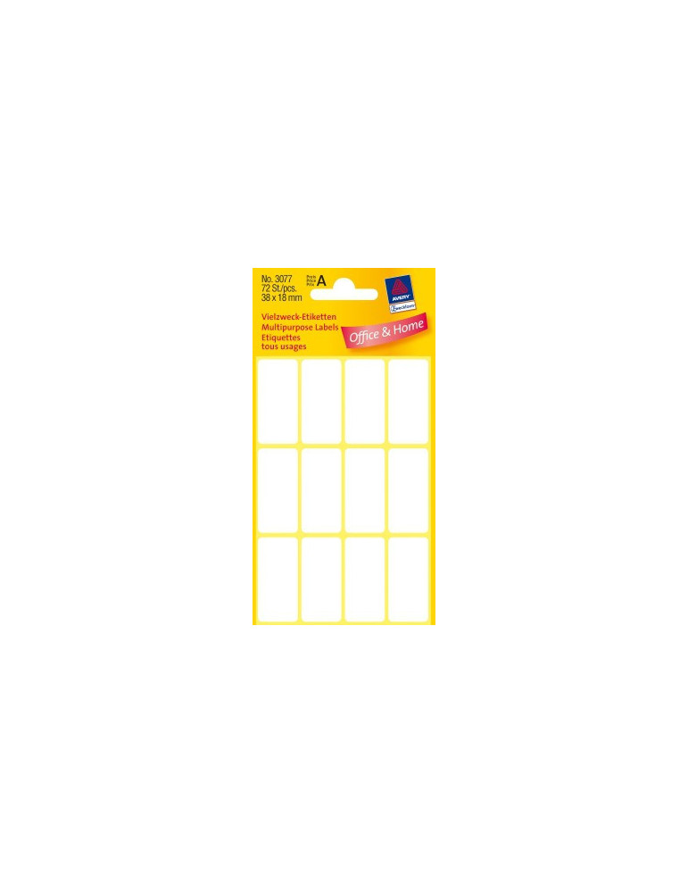 etiket Zweckform 38x18mm wit blister a 72 etiketjes