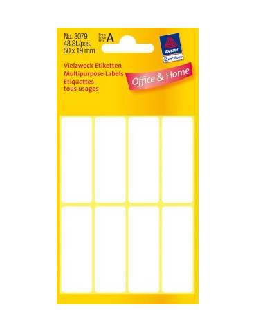 etiket Zweckform 50x19mm wit blister a 48 etiketjes