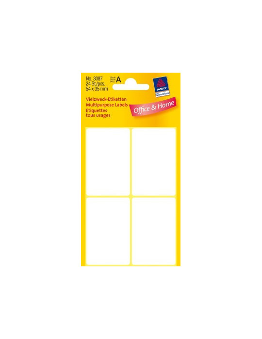 etiket Zweckform 54x35mm wit blister a 24 etiketjes