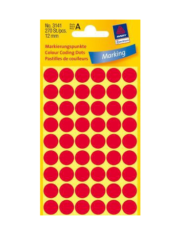 Pastilles Colorées rouges 12mm 5 flles, 54 et. par flle