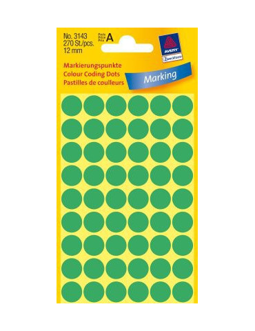 Pastilles Colorées vertes 12mm 5 flles, 54 et. par flle