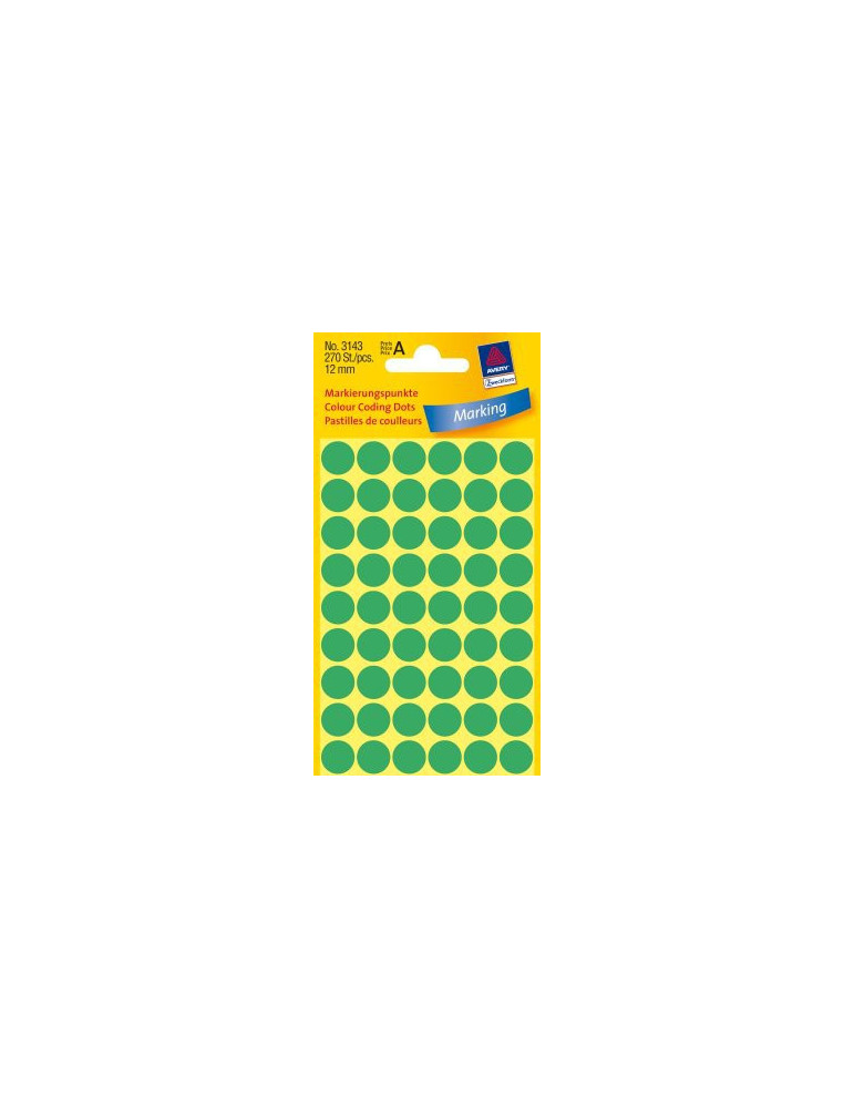 Pastilles Colorées vertes 12mm 5 flles, 54 et. par flle