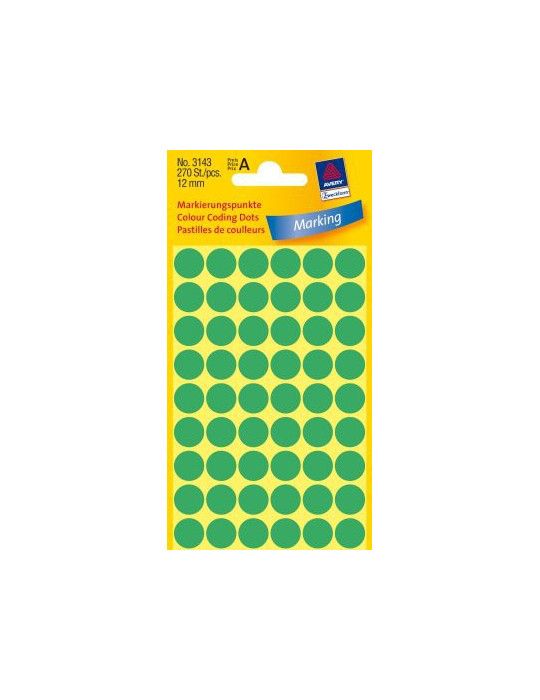 Pastilles Colorées vertes 12mm 5 flles, 54 et. par flle