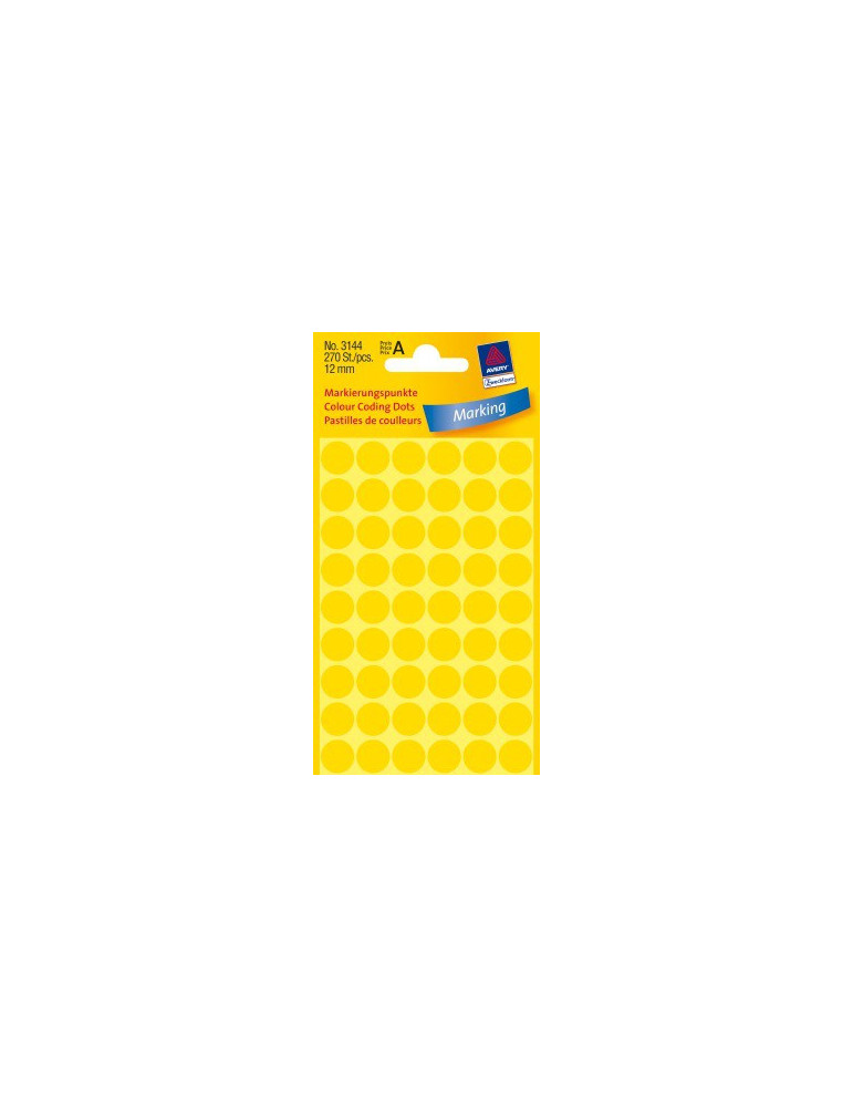 Etiket Zweckform 12mm rond blister 5 vel a 54 et. geel