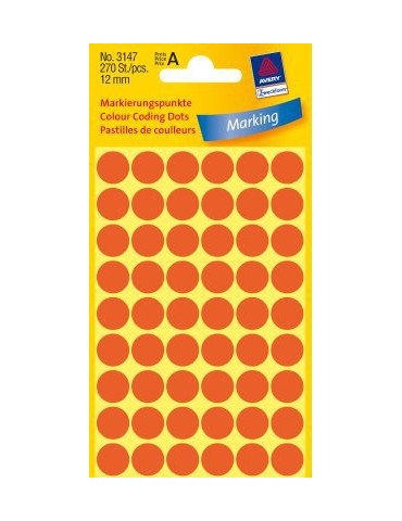 Etiket Zweckform 12mm rond blister 5 vel a 54 et. l.rood