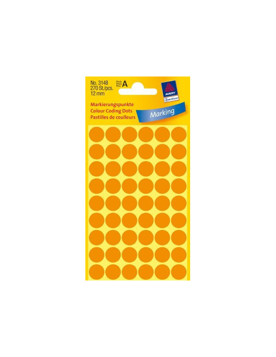 Pastilles Colorées oranges 12mm 5 flles, 54 et. par flle