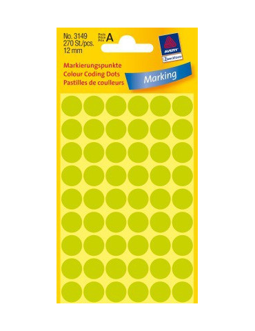 Pastilles Colorées vertes claires 12mm 5 flles, 54 et. par flle