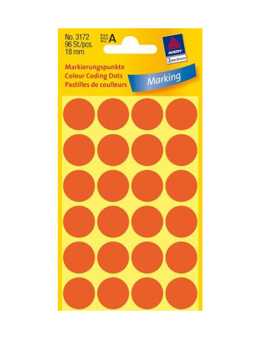 Pastilles Colorées rouge claires 18mm 4 flles, 24 et. par flle