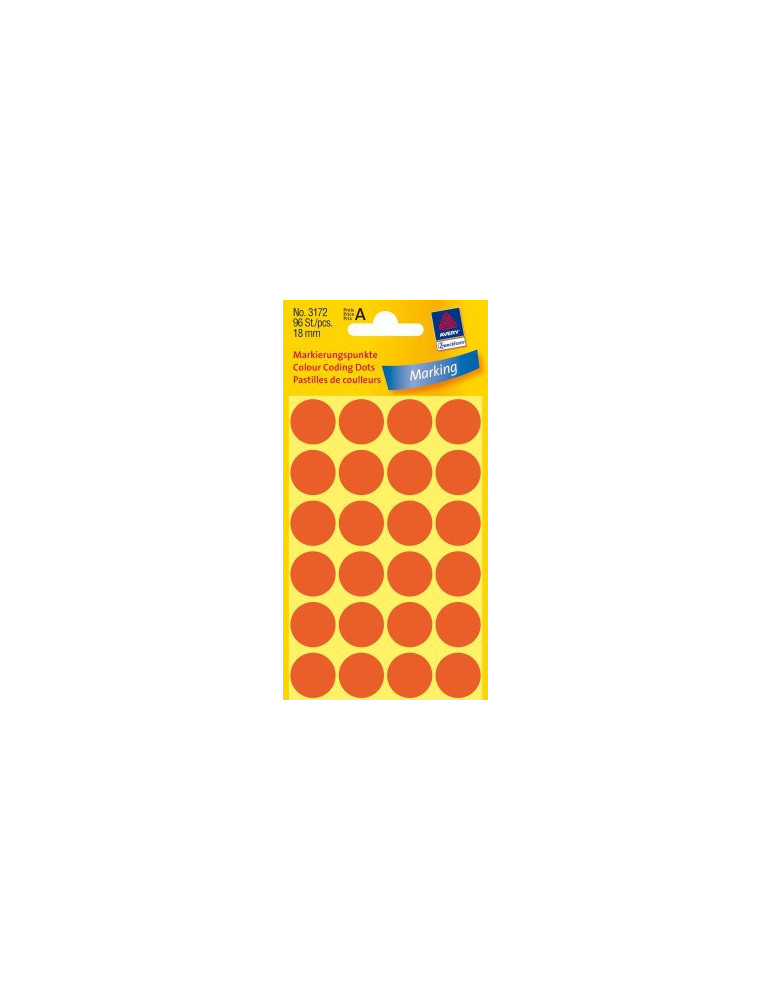 Etiket Zweckform 18mm rond blister 4 vel a 24 et. l.rood