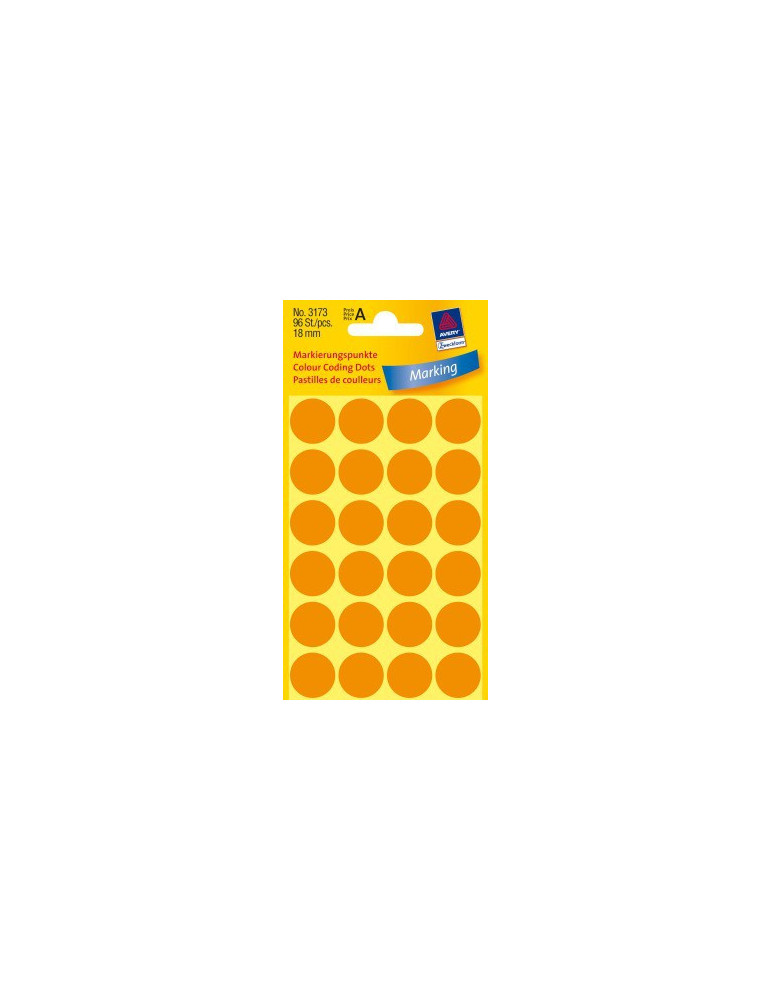 Pastilles Colorées orange claires 18mm 4 flles, 24 et. par flle