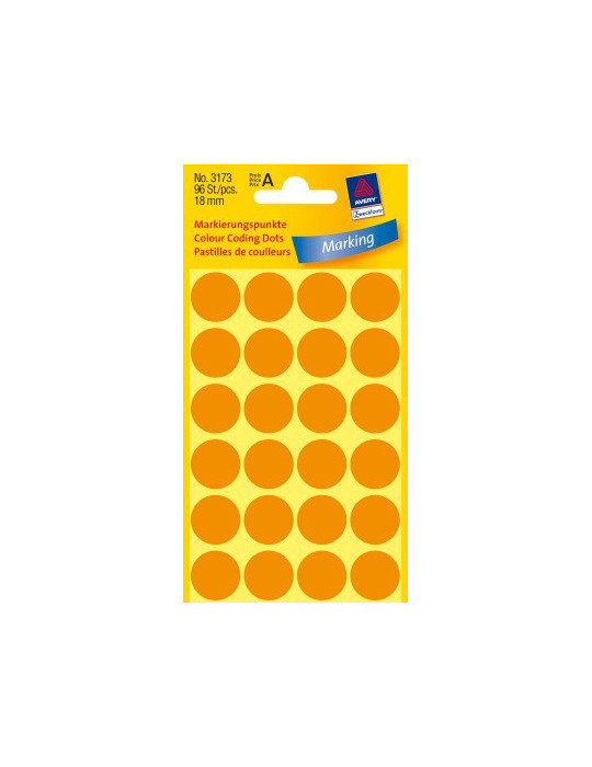 Pastilles Colorées orange claires 18mm 4 flles, 24 et. par flle