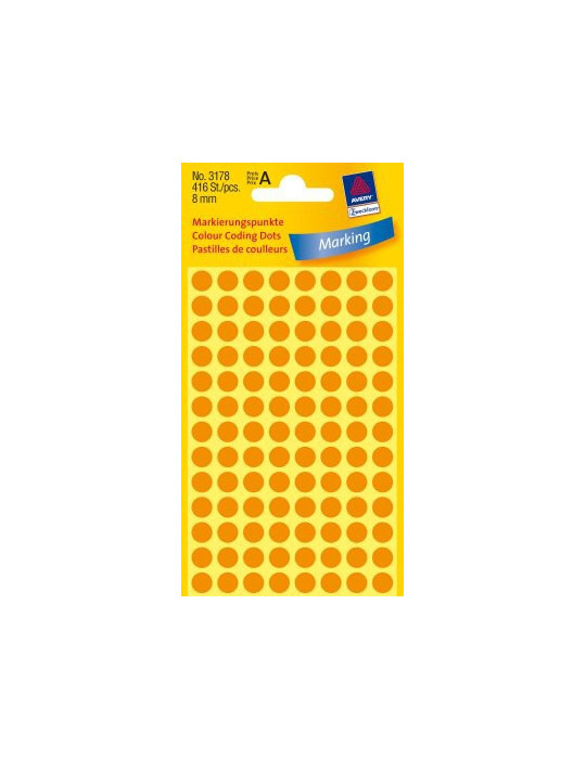 Pastilles Colorées orange claires 8mm 4 flles,104 et. par flle
