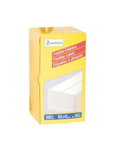 Frankeeretiket Zweckform wit 163x43mm 2 et. per vel 500 vel