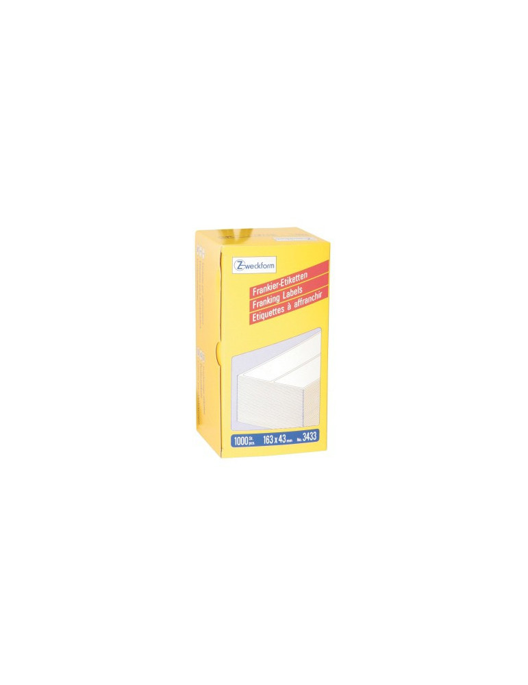 Frankeeretiket Zweckform wit 163x43mm 2 et. per vel 500 vel