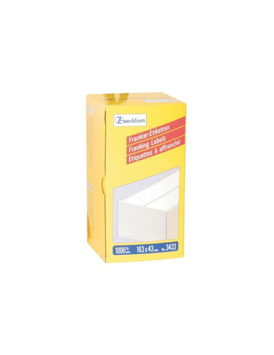 Frankeeretiket Zweckform wit 163x43mm 2 et. per vel 500 vel