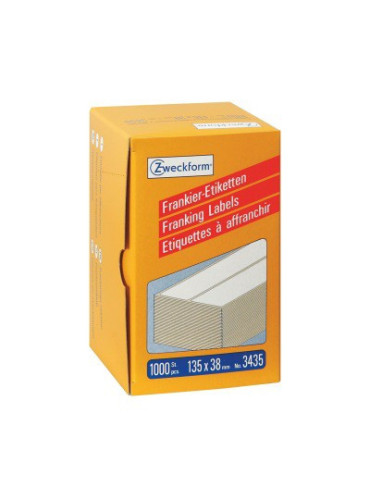 *Frankeeretiket Zweckform wit 135x38mm 2 et. per vel 500 vel