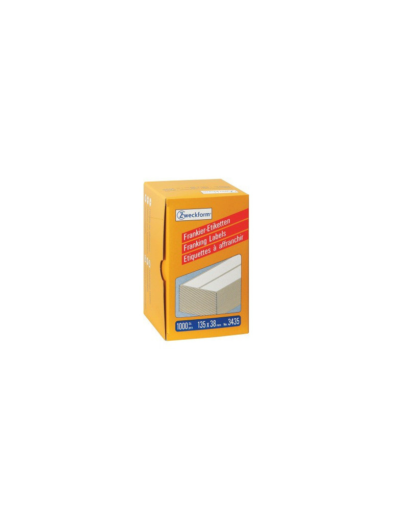 *Frankeeretiket Zweckform wit 135x38mm 2 et. per vel 500 vel