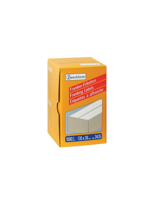 frankeeretiket Zweckform wit 135x38mm 2 etiketten per vel 500 vel